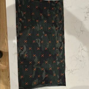 Camouflage Scarf with Orange Accents